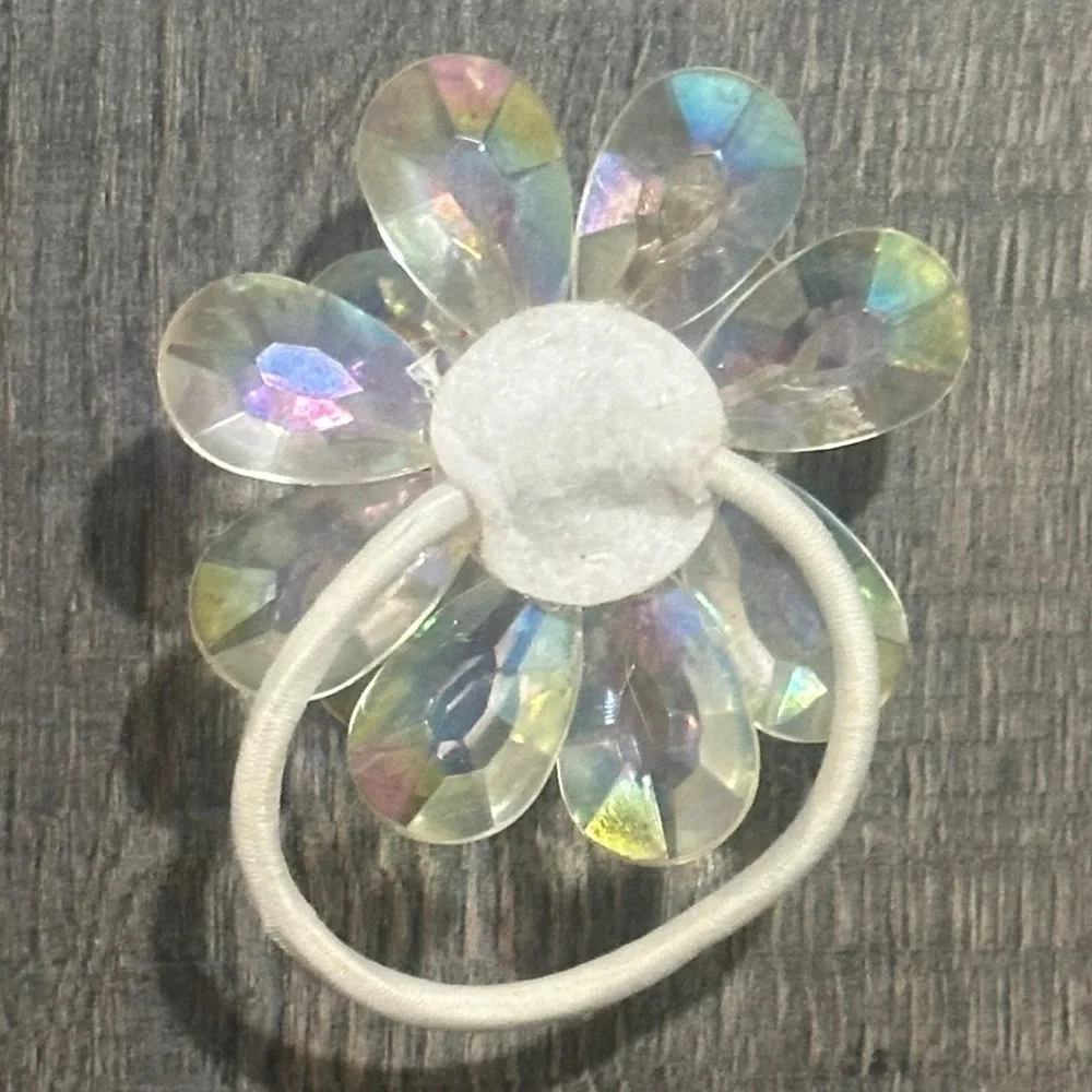 💞 Large Clear Plastic Crystal Flower Hair Band